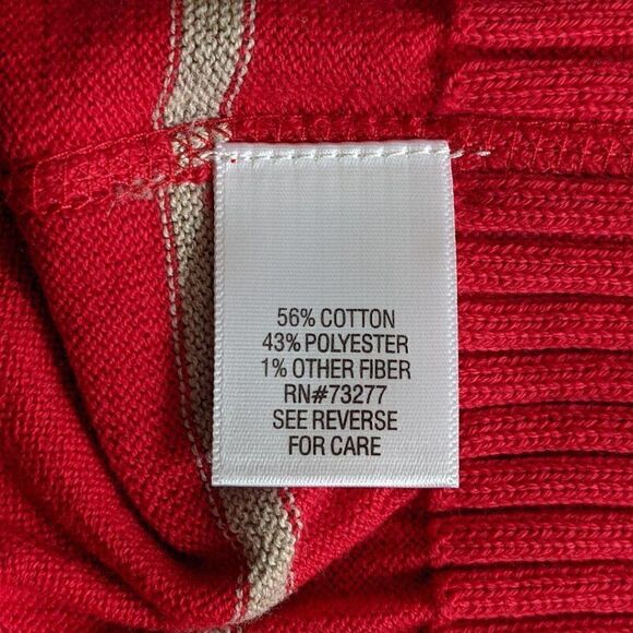 đNWTâWOMEN'SâSONOMA REDâANDâGLITTERYâSILVERâSTRIPEDâSWEATERâ-âXL - Picture 6 of 7